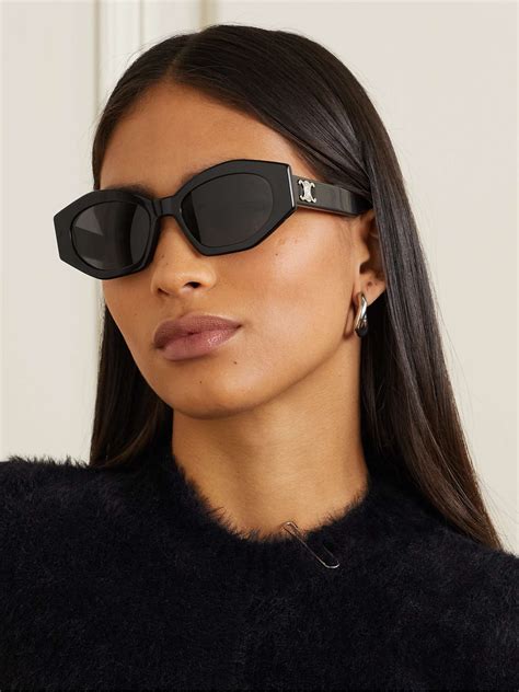 celine sunglasses cat eye black|celine cat eye acetate sunglasses.